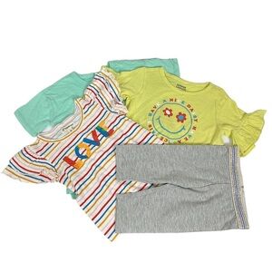 NEW Nordstrom Size 2 and 24 Months Kids Clothing Lot 3 T-Shirts Grey Leggings